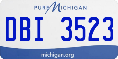 MI license plate DBI3523