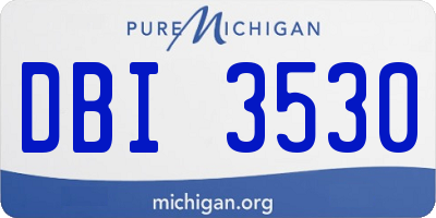 MI license plate DBI3530