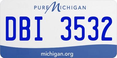 MI license plate DBI3532