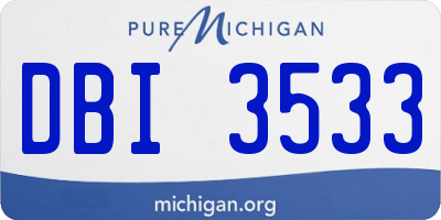 MI license plate DBI3533
