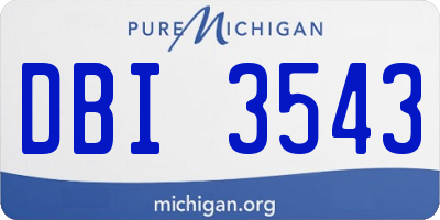 MI license plate DBI3543