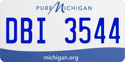MI license plate DBI3544