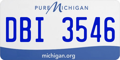 MI license plate DBI3546