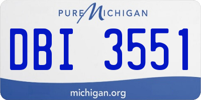 MI license plate DBI3551