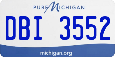 MI license plate DBI3552