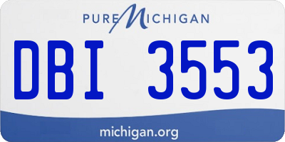 MI license plate DBI3553