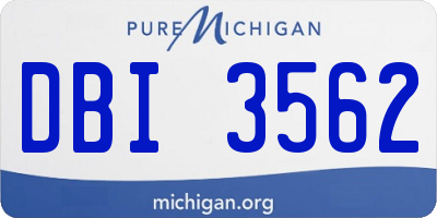 MI license plate DBI3562