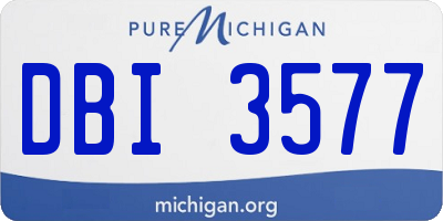 MI license plate DBI3577