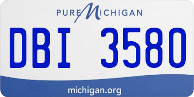 MI license plate DBI3580