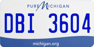 MI license plate DBI3604