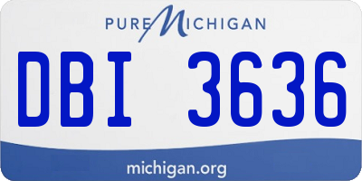 MI license plate DBI3636