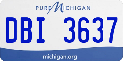 MI license plate DBI3637