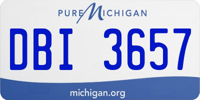 MI license plate DBI3657
