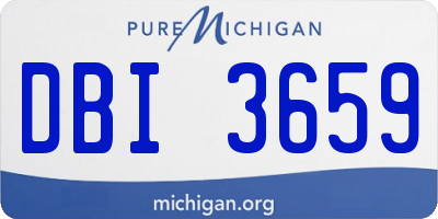 MI license plate DBI3659