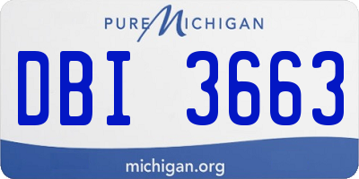MI license plate DBI3663