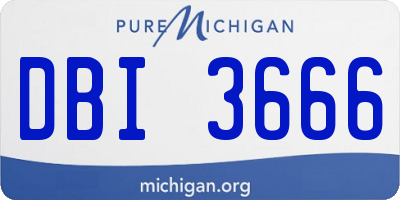 MI license plate DBI3666