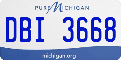 MI license plate DBI3668