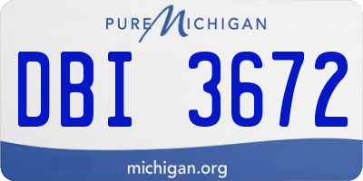 MI license plate DBI3672