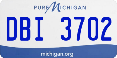 MI license plate DBI3702