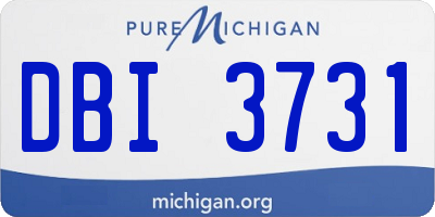 MI license plate DBI3731