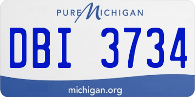 MI license plate DBI3734