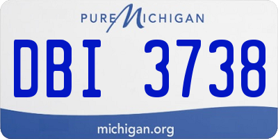 MI license plate DBI3738