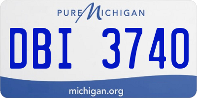 MI license plate DBI3740
