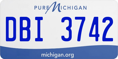 MI license plate DBI3742