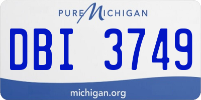 MI license plate DBI3749