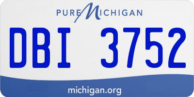 MI license plate DBI3752