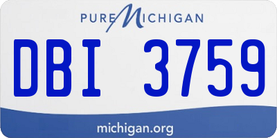 MI license plate DBI3759