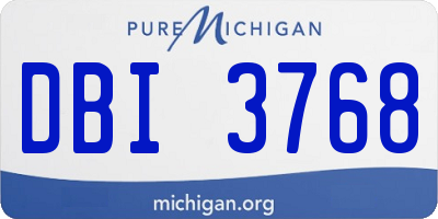 MI license plate DBI3768