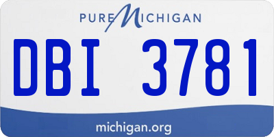 MI license plate DBI3781