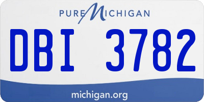 MI license plate DBI3782