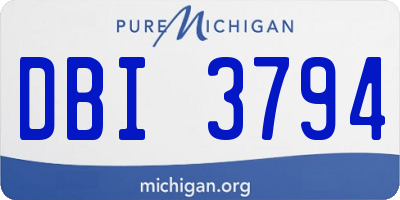MI license plate DBI3794