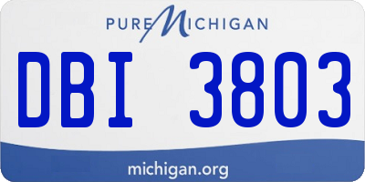 MI license plate DBI3803
