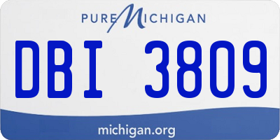 MI license plate DBI3809