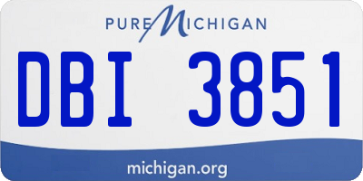 MI license plate DBI3851