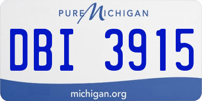 MI license plate DBI3915