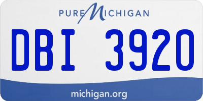 MI license plate DBI3920