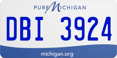 MI license plate DBI3924