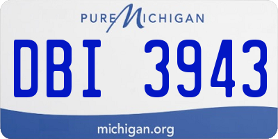 MI license plate DBI3943