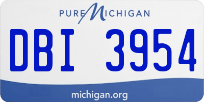 MI license plate DBI3954