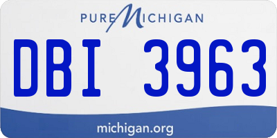 MI license plate DBI3963