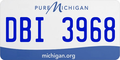 MI license plate DBI3968