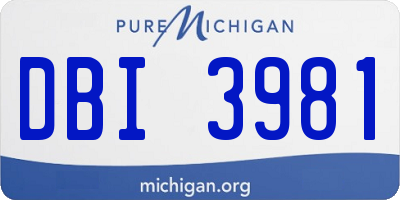 MI license plate DBI3981