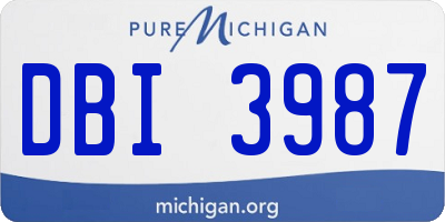 MI license plate DBI3987