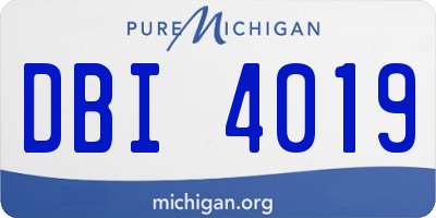 MI license plate DBI4019