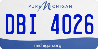 MI license plate DBI4026