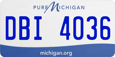 MI license plate DBI4036